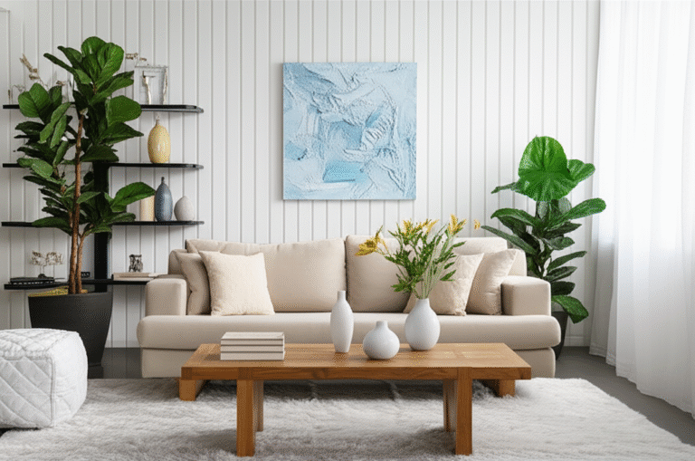 Sala de estar aconchegante com decoração moderna